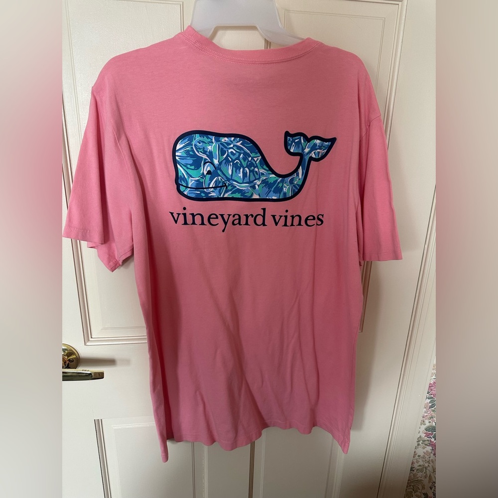 Vineyard Vines Pink and White Tees with Whale Design - Picture 5 of 8